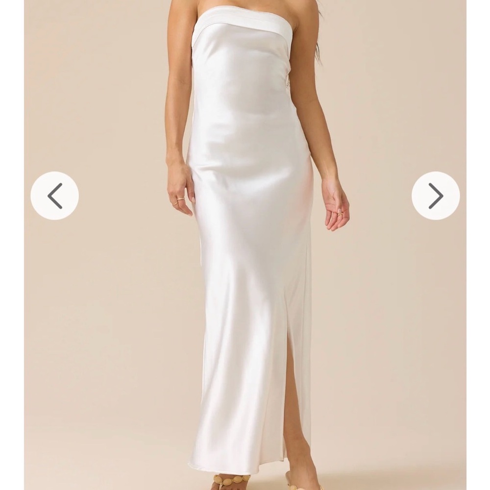 Altar'd State Strapless Cream Gown